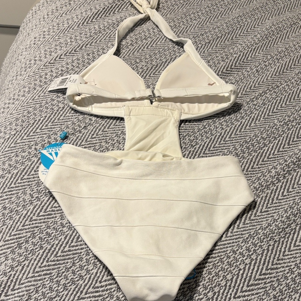 WET White Halter One Piece Swimsuit | Sz XS - Picture 4 of 6